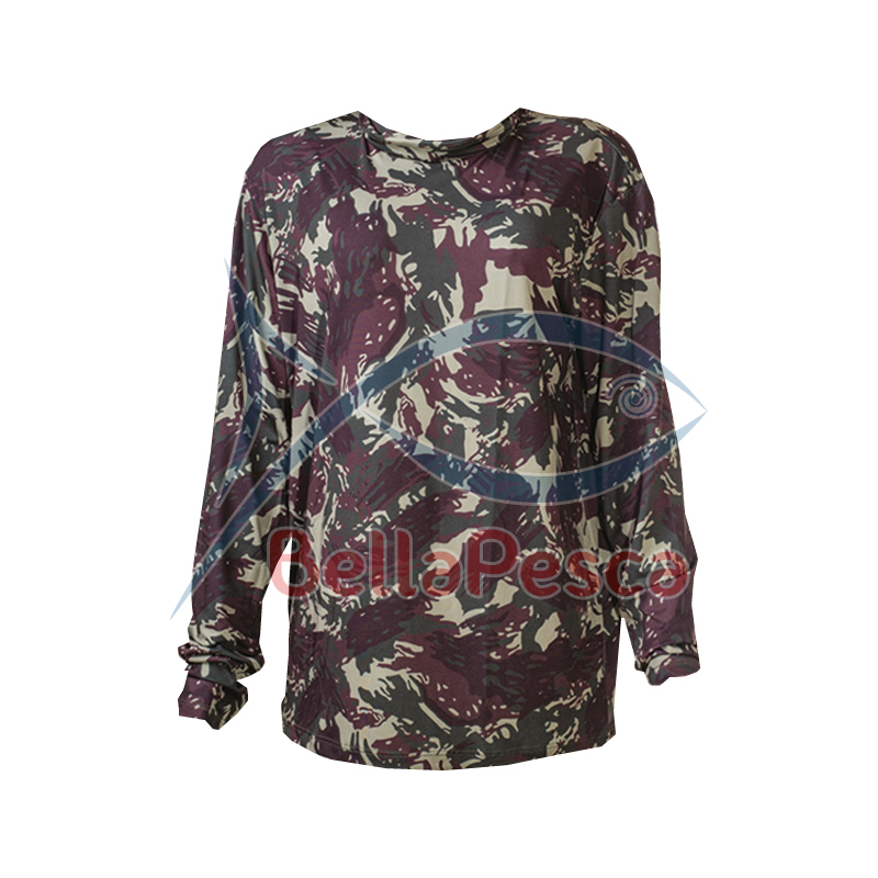 Camiseta camuflada manga longa com proteção UV